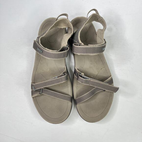 Teva Verra Open Toe Strappy Comfort Sport Sandals Gray Brown Womens 9 - Picture 4 of 8
